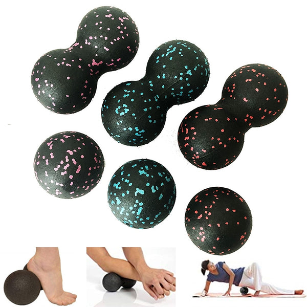 16*8CM EPP Fitness Ball Double Lacrosse Massage Ball Mobility Peanut Ball for Self-Myofascial Release Deep Tissue Massage Tool