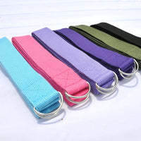 Yoga Women Stretch Strap D-Ring Belt Fitness New Multi-Colors Exercise Gym Rope Figure Waist Leg Resistance Fitness Bands Cotton