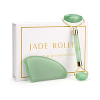 Rose Quartz Roller Slimming Face Massager Lifting Tool Natural Jade Facial Massage Roller Stone Skin Massage Beauty Care Set Box