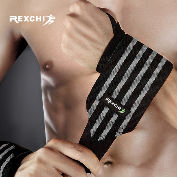 REXCHI Gym Fitness Weightlifting Bracers Powerlifting Wristband Support Elastic Wrist Wraps Bandages Brace for Sports Safety