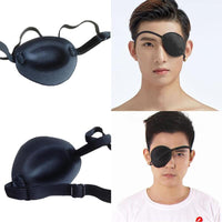 HOT Unisex Black Single Eye Patch  Washable Adjustable Concave Eye Patch Medical Patch Pirate Cosplay Costume